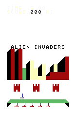 Alien Invaders title screen for Arcadia 2001